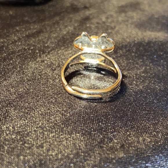 Vintage Y2K 2000 90s 22K Gold Plate Disney Minnie Mouse Gold Crystal Ring Size 6 - Picture 7 of 14